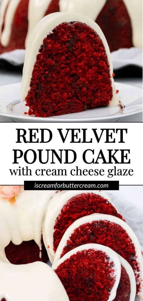 A super moist red velvet cake made from scratch with mini chocolate chips to add fun, all covered in a delicious cream cheese glaze. Bundt Red Velvet Cake, Red Velvet Bundt, Red Velvet Bundt Cake, Bolo Red Velvet, Red Velvet Recipes, Nothing Bundt, Red Velvet Cake Recipe, Velvet Cake Recipes, Nothing Bundt Cakes