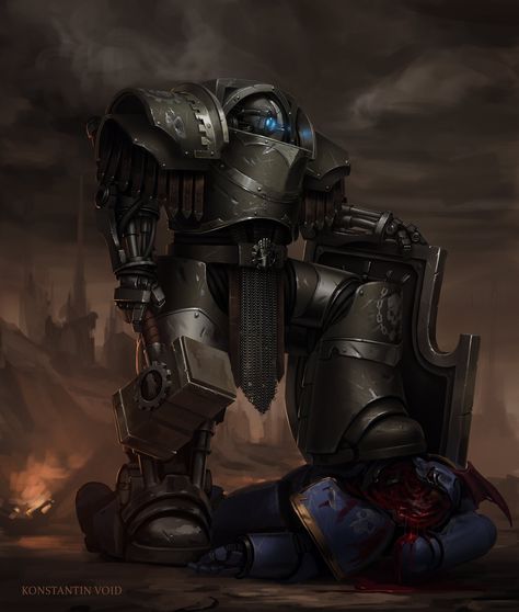 Primarch Art, 40k Anime, Armored Suit, Armor Designs, Space Marine Art, Night Lords, Grim Dark, Gamer Stuff, Warhammer 40k Memes