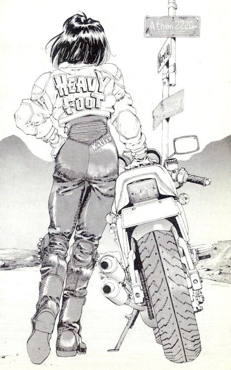 Kosuke Fujishima, Anime Motorcycle, Motorcycle Drawing, Andermatt, Biker Art, Arte Cyberpunk, 캐릭터 드로잉, Motorcycle Art, Manga Artist