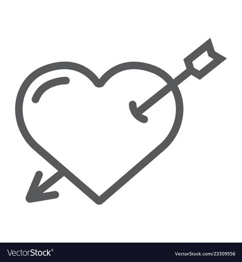 Heart Arrow Tattoo, Arrow Line, Girls Tattoos, Love Vector, Heart Piercing, Valentine Cupid, Cupids Arrow, Arrow Tattoos, Linear Pattern