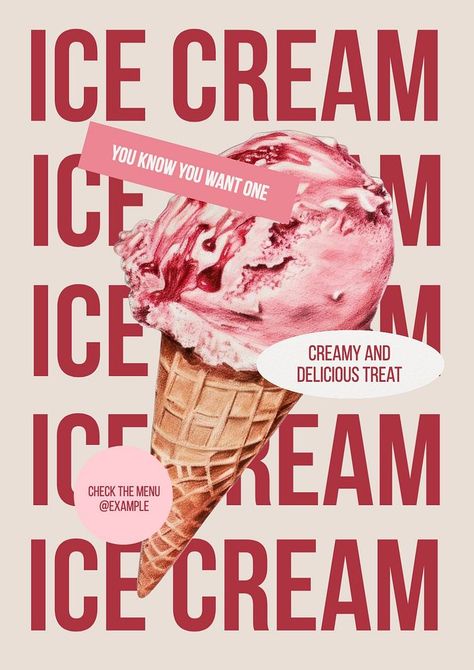 Ice cream poster template | premium image by rawpixel.com / Aew Ice Cream Design Ideas, Posters Design Ideas, Ice Poster, Poster Ice Cream, Ice Cream Texture, Cafe Poster, Cream Poster, Inmobiliaria Ideas, Ice Cream Poster