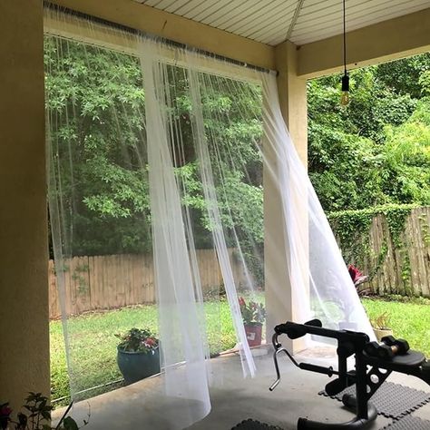 Amazon.com: GITOHLD Outdoor Mosquito Net for Porch/Patio/Canopy/Gazebo - 2 Panels Waterproof Outdoor Sheer Tulle Curtains Mesh Net Privacy Backdrop Curtains DIY Adjustable Size, White, W126 x L84 inches : Patio, Lawn & Garden Pool Hut, Curtains Diy, Garden Netting, Patio Curtains, Patio Canopy, Tulle Curtains, Patio Gazebo, Mesh Netting, Outdoor Curtains