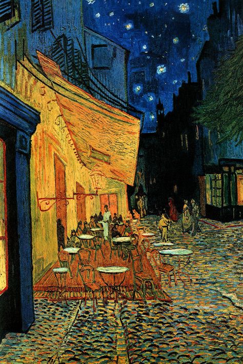 Van Gogh Cafe, Cafe Terrace At Night, Terrace At Night, Vincent Van Gogh Art, Art Cafe, Vincent Van Gogh Paintings, Cafe Terrace, Arte Van Gogh, Van Gogh Paintings