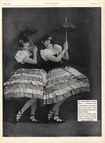 1926 Dolly Sisters Dolly Sisters, Ziegfeld Follies, Ziegfeld Girls, Sister Pictures, Sister Act, George Bernard Shaw, Theatre Costumes, Black And White Posters, Vintage Advertisement