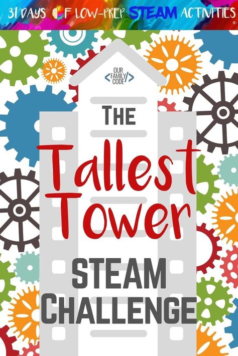 Can you build the tallest tower using only two different materials? This STEAM challenge is a quick and easy activity that can be adapted for a wide range of learning levels! #STEM #STEAM #EngineeringforKids #TallestTower #STEAMChallenge #FreeSTEMChalleng Steam Activities Elementary, Unplugged Coding Activities, Steam Lab, Elementary Stem, Steam Challenges, Steam Ideas, Experiments Kids, Steam Science, Steam Projects