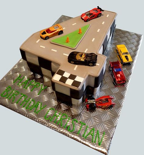 Number 4 Cake, via Flickr. Number 4 Race Track Cake, 4 Number Cake, Number Cake 4, Number 4 Birthday Cake, Race Cars Cake, Number 2 Cake, Ipad Cake, Number 4 Cake, Race Track Cake