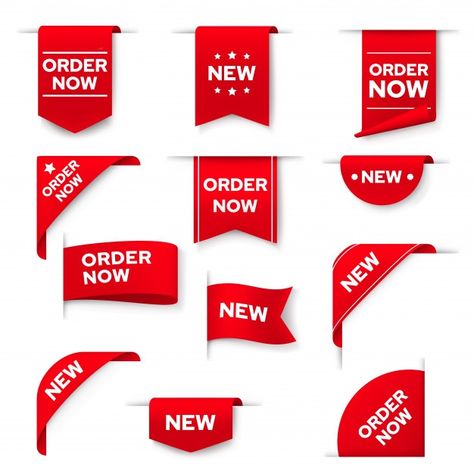 Order now red banners, web elements set ... | Premium Vector #Freepik #vector #background #logo #banner #ribbon Order Now Logo, City Street At Night, Banner Ribbon, Banner Logo, Street At Night, Rainy City, Logo Banner, Illustration Story, Graphic Design Ads