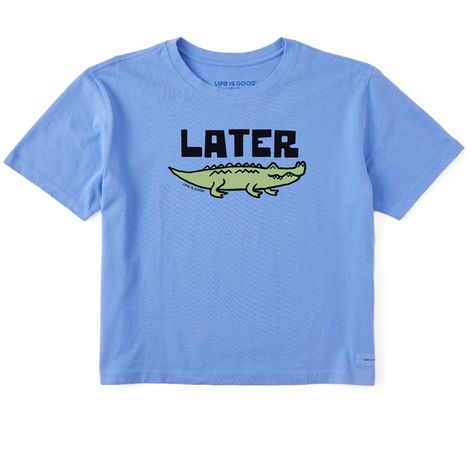 Women's Later Gator  Boxy Crusher Tee Later Gator, Good Kids, Ladies Tee Shirts, Help Kids, Best Wear, Laid Back Style, Knit Tees, Cornflower Blue, Knitting Women