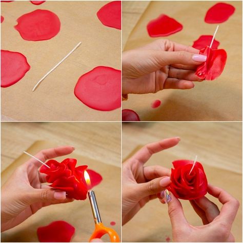 DIY candles how to make a rose candle easy tutorial