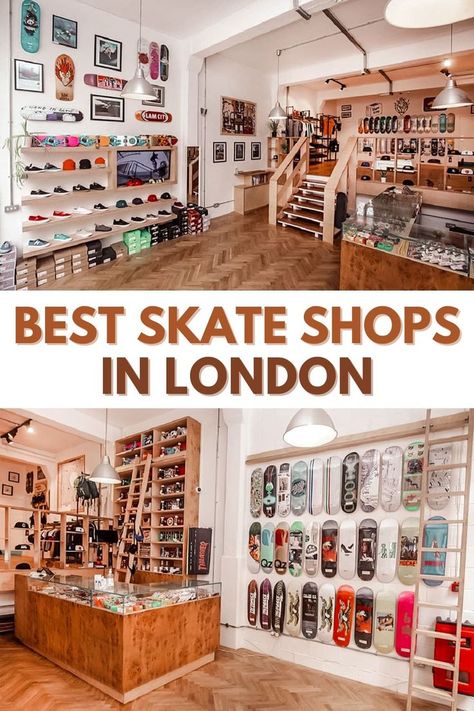 Skateboarding Shops In London Skate Shop Design, Transformers Human, Check Out Counter, Shops In London, Grow Shop, Skate Store, Skateboard Shop, Brass Tacks, Skate Shop