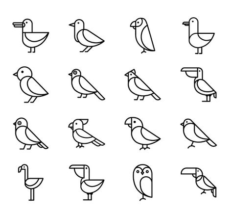 Bird Outline Simple, Minimalist Bird Drawing, Funny Birds Drawing, Bird Illustration Simple, Simple Bird Illustration, Bird Drawings Easy, Bird Outline Tattoo, Frisbee Design, Bird Doodles