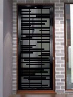 Steel Security Doors Design, Security Grill Design, Steel Door Design Modern, Iron Grill Door Design, Security Windows Ideas, Grill Door Design Front Entry, Iron Doors Modern, Door Grill Design, Window Grill Ideas