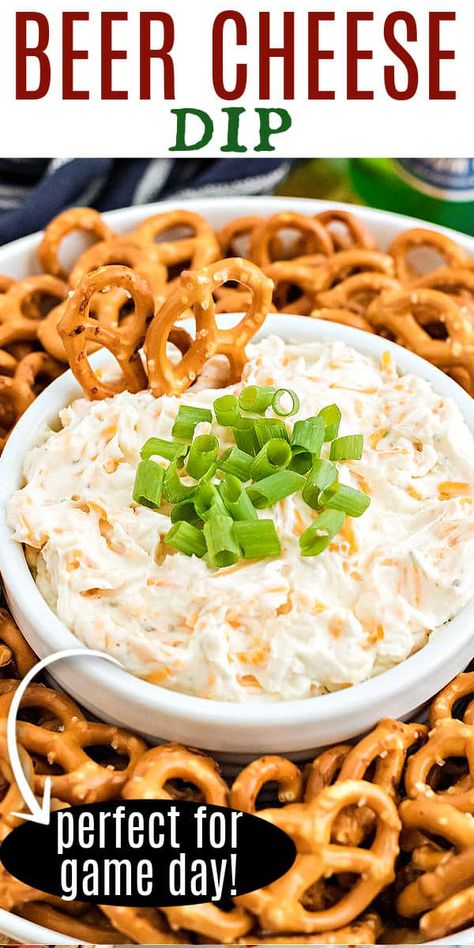 Beer Cheese Dip is a 5 minute recipe with just 4 ingredients. Creamy and zesty with a light beer flavor, it's a perfect pub-style cheese dip for a party! Beer Cheese Dip Cream Cheese, Beer Cheese Ranch Dip, Recipe For Beer Cheese Dip, Beer And Cheese Dip, Cream Cheese Beer Dip, Beer Cheese Dip For Pretzels Cold, Beer Dip Recipe With Cream Cheese, Beer Cheese Dip Cold, Omg Pretzel Dip