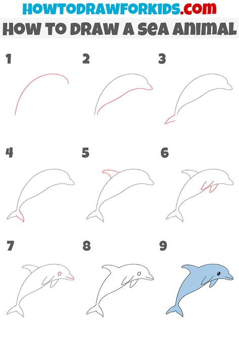 how to draw a sea animal step by step Step By Step Sea Animal Drawings, Aquatic Animals Drawing Easy, Coral Reef Drawing Easy, Draw Sea Animals, Coral Reef Drawing, Draw Sea, Sea Creatures Drawing, Under The Sea Animals, Zentangle Kunst