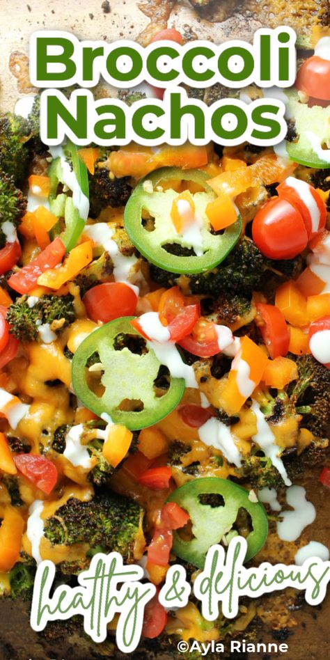 Cucumber Nachos, Broccoli Nachos, Mexican Broccoli, Vegetable Nachos, Healthy Nachos Recipe, Healthy Nacho, Italian Nachos, Cauliflower Nachos, Recipe For Broccoli