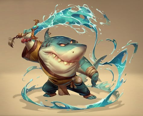 ArtStation - Shaolin Shark 3D Shark Character, Shark Illustration, Shark Art, Mermaid Under The Sea, Virtual Art, March 25, Cartoon Character Design, Character Design References, Design Reference