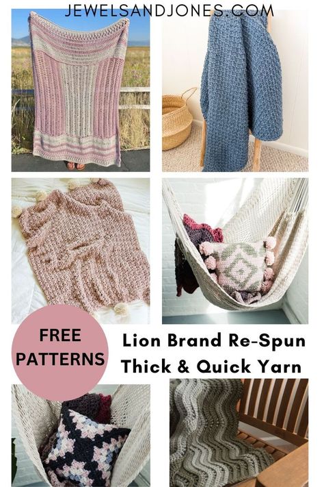 Free crochet patterns made with Lion Brand Re-Spun Thick & Quick Yarn. Yarn Patterns, Quick Crochet Patterns, Quick Crochet, Lion Brand, Free Fun, Free Crochet Patterns, Easy Crochet Patterns, Easy Crochet, Pattern Making