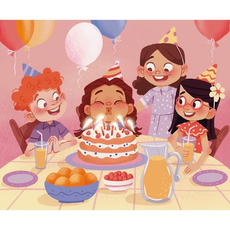 Class Illustration, Lemonade Illustration, Happy Birthday Illustration, Children's Book Characters, Book Illustration Design, Cartoon For Kids, Story Books Illustrations, Cake Illustration, Illustration Art Kids