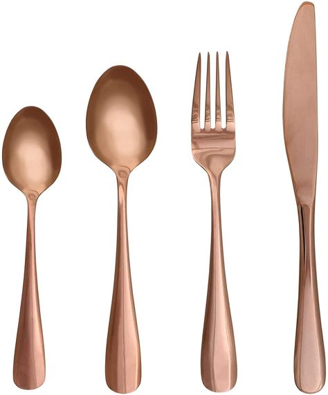 Copper Spoon, Copper Cutlery, Grey Marble Kitchen, Copper Flatware, Luxury Cutlery, Gold Cutlery Set, Gold Cutlery, Silver Cutlery, Marble Kitchen