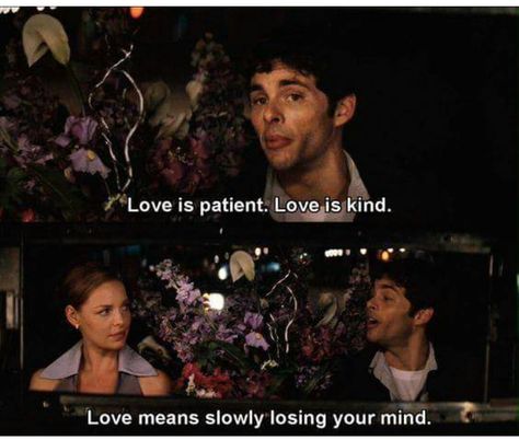 27 Dresses Love Is Patient Love Is Kind, Favorite Movie Quotes, 27 Dresses, Septième Art, Chick Flicks, Movie Lines, Love Is Patient, Film Quotes, Tv Show Quotes