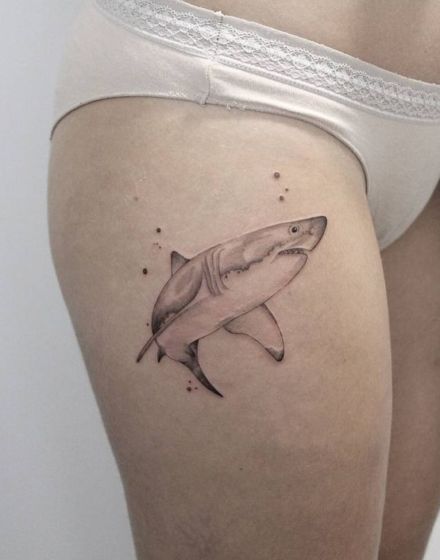 55+ Best Shark Tattoos: Plunge Into The Depths Of The Sea — InkMatch Shark Tattoo Meaning, Small Shark Tattoo, Ocean Tattoo Ideas, Shark Tooth Tattoo, Sea Life Tattoos, Hai Tattoo, Ocean Tattoo, Clock Tattoo Design, Single Needle Tattoo