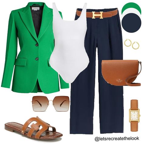 Green Blazer-18 Outfit Ideas 💚 Do you have a green blazer in your closet? Save this post for style inspiration! Look in your closet and see how many looks you can recreate yourself! As always, stay tuned as I recreate all of these looks myself. 💚 Happy Sunday fashion friends!🥰 #letsrecreatethelook #outfitideas #styleinspo #styleinspiration #outfitinspiration #howtostyle #greenblazer #everydaystyle #classicstyle #agelessstyle #momstyle #teacherstyle #midlifestyle #shopyourcloset Women Green Blazer Outfit, Bright Green Blazer Outfits For Women, Green Blazer Outfit Work, Green Blazer Outfits For Women, Green Blazer Outfit, Blazer Ideas, Recreate Yourself, Sunday Fashion, Outfit Ideas Everyday