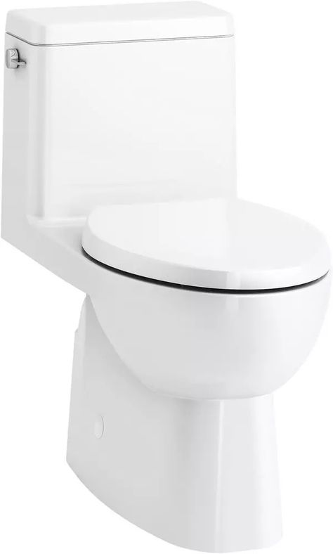 KOHLER 1.28 gpf Elongated One Piece Toilet in White | Ferguson Skirted Toilet, Self Cleaning Toilet, Kohler Toilet, Elongated Toilet Seat, Toilet Installation, Bidet Toilet, Chair Height, Heated Seat, One Piece Toilets