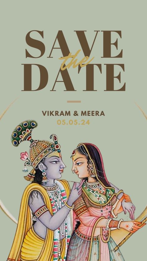 Hindu Wedding Save The Date Template | Indian Wedding Save The Date | Instant Download Canva Template | Print and E-Vite Whatsapp Invitation | Radha Krishna Digital Invitations Wedding, Save The Date Template, Save The Date Templates, Invitations Wedding, Hindu Wedding, Wedding Save The Date, Beauty Pictures, Wedding Saving, Radha Krishna