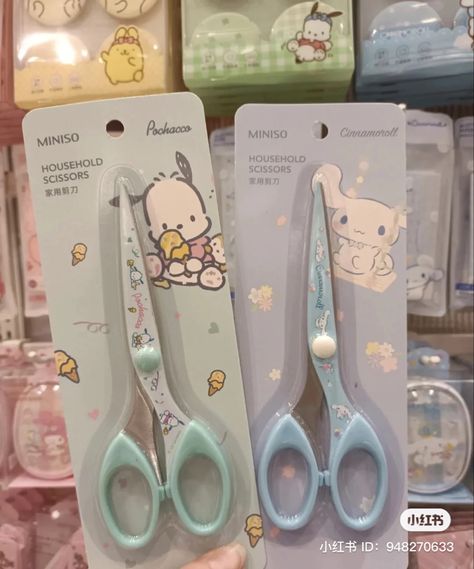 Pochacco School Supplies, Cinnamoroll School Supplies, Pochacco Stationary, Aesthetic Cinnamoroll, Cute Scissors, Kids School Gifts, Stationery Obsession, Stylish School Bags, Cute School Stationary