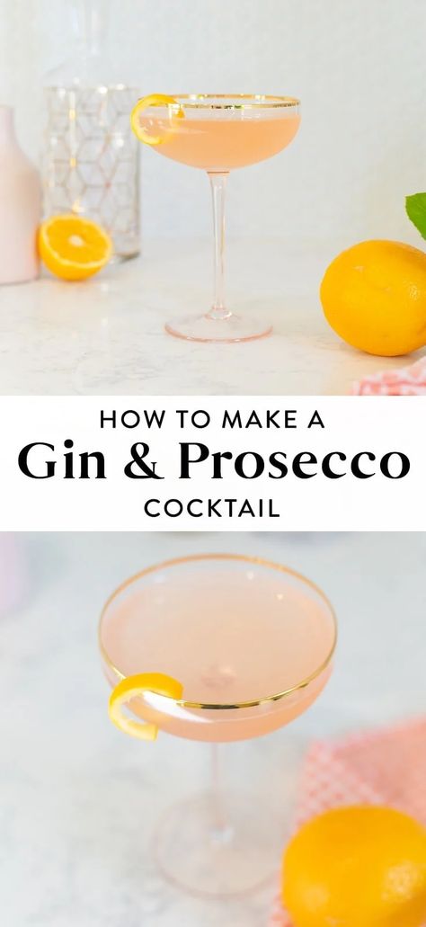 Prosecco Cocktail Recipes, Prosecco Drinks, Easy Gin Cocktails, Gin And Prosecco, Drink Recipies, Cocktail Gin, Clothing Exchange, Prosecco Cocktails, Gin Recipes