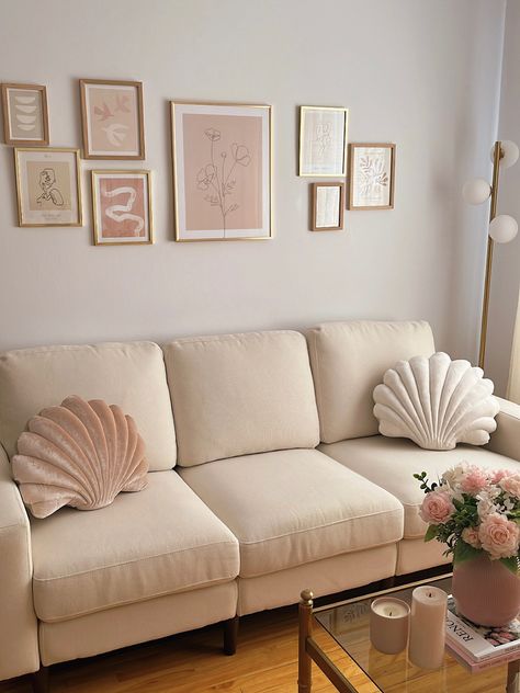 Neutral Color Room, Neutral Apartment Decor, Pastel Interior Design, Luxury Sofa Living Room, Girl Apartment Decor, My First Home, Dream Apartment Decor, Pink Living Room, Pinterest Room Decor