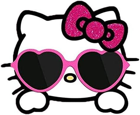 Hello Kitty With Sunglasses, Hello Kitty Skateboard, Hello Kitty Party Supplies, Sunglasses Cartoon, Free Cricut Images, Hello Kitty Tattoos, Sticker Graphic, Paper Purse, Cocoppa Wallpaper