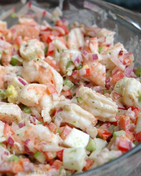 Tuna And Shrimp Salad, Maryland Shrimp Salad, Creek Salad Recipes, Southern Shrimp Salad, Mexican Camarones, Salad With Mayonnaise, Salad With Eggs, How To Make Shrimp, Sea Food Salad Recipes