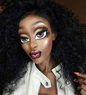 Bratz Doll Makeup Idea for Halloween Bratz Doll Makeup, Fantasy Make-up, Halloweenský Makeup, Halloween Make-up Looks, Makeup Looks To Try, Wedding Glam, Cute Halloween Makeup, Doll Halloween Costume, Halloween Tattoo