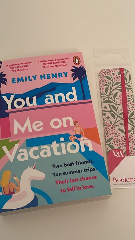 books book emily henry bookmark you and me on vacation You And Me On Vacation Book, You And Me On Vacation Emily Henry, You And Me On Vacation Book Aesthetic, You And Me On Vacation, Story Books Aesthetic, Books To Read On Vacation, Reading Playlist, Henry Emily, Romcom Books