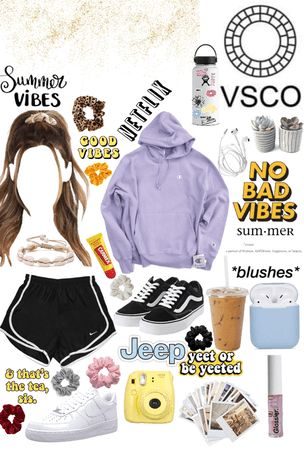 vsco girl outfit Visco Girl Aesthetic, Vscogirl Outfit, Vsco Outfit Ideas, Basic White Girl Aesthetic, Vsco Girl Outfits, Vsco Girl Aesthetic, Vsco Outfit, Vsco Outfits, Basic Girl Outfit