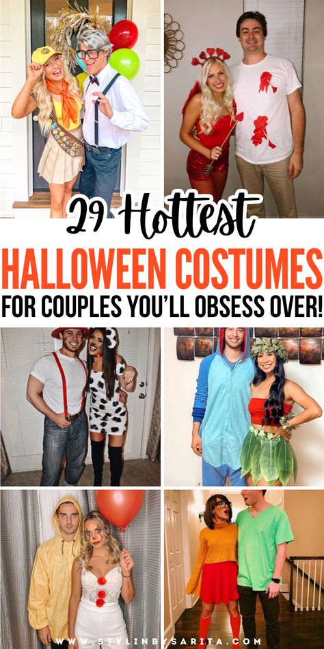 halloween costumes for couples Best Couples Halloween Costume 2024, Mario Couples Costumes, Low Effort Halloween Costume Couple, His And Her Costumes Couple, Iconic Couples Costumes 2024, Up Couple Costume Carl And Ellie, Easy Couple Halloween Costumes Diy Funny, Y2k Couple Costume Ideas, Jack And Jill Halloween Costume