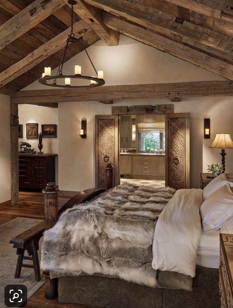 Open Family Room, Budget Bedroom, Farmhouse Master, Casa Vintage, Rustic Home Design, Dream House Interior, Farmhouse Bedroom, Rustic Bedroom, Master Bedrooms Decor