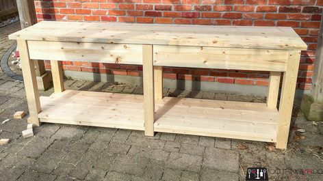 Patio console table / BBQ table | 100 Things 2 Do Outdoor Grill Table Diy, Patio Serving Table, Outdoor Serving Station Diy, Bbq Side Table Diy, Outdoor Work Table, Bbq Table Ideas, Patio Buffet Table, Buffet Table Outdoor, Outdoor Kitchen Table