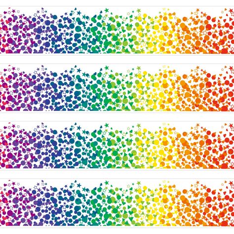 PRICES MAY VARY. Quantity and Size: you will receive 81 pieces of confetti bulletin borders for classroom, each measuring 0.98 x 0.21 ft/ 30 x 6.5 cm and the total length is about 80 ft; Ample quantity and long enough for your decorating needs Vibrant Colors: classroom bulletin board supplies are beautifully designed with colorful dots, triangles, stars and hearts printed on a white background, beautiful and stand out, adding some charm and color to the bulletin board Reliable and Sturdy Materia Board Border Design, Boarders For Bulletin Boards, Classroom Whiteboard, Bulletin Borders, Classroom Borders, Whiteboard Wall, Rainbow Confetti, Bulletin Board Borders, Scalloped Border