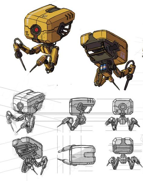 Concept Art For 3d Modeling, Unique Robot Designs, Hardsurface Modeling Reference, Robot Reference For 3d Modeling, Robotics Concept Art, Basic Robot Design, Robot Drone Concept Art, Future Robot Design, Prop Sheet Concept Art