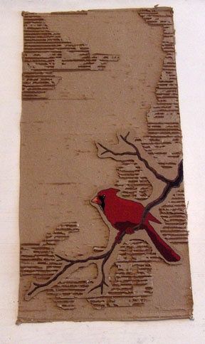 Cardboard Relief, Recycled Art Projects, Cardboard Painting, Folding Origami, Cardboard Sculpture, Cardboard Art, Red Bird, School Art Projects, Recycled Art