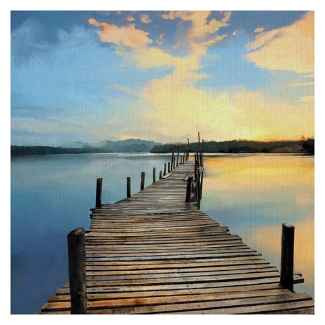 With vibrant evening colors and an alluring, wooden dock stretching into a sparkling lake, this canvas print draws you in and captivates your mind. Painting Room, Art Camp, Lake Art, Coastal Prints, Square Canvas, Framed Canvas Wall Art, Endless Summer, Art Studios, Wrapped Canvas Art