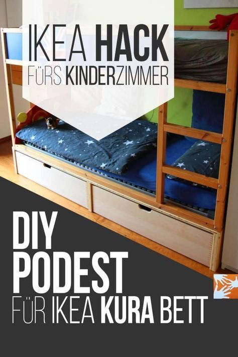 IKEA Hack fürs Kinderzimmer: DIY Podest für IKEA Kura Bett Kura Cama Ikea, Cama Ikea Kura, Kura Bed Hack, Ikea Kura Hack, Kura Hack, Cama Ikea, Closet Ikea, Ikea Kura Bed, Hack Ikea