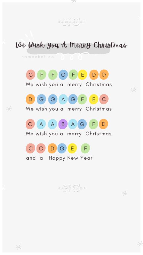 Easy-to-follow "We Wish You A Merry Christmas" piano and xylophone notes. Christmas Piano Songs For Beginners, Xylophone Notes Songs, Easy Christmas Piano Music For Kids, Baby Einstein Piano Sheet Music, We Wish You A Merry Christmas Piano, We Wish You A Merry Christmas, Merry Christmas Notes, Piano Christmas Songs, Easy Piano Songs With Letters