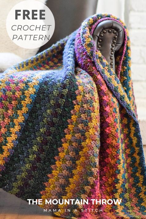 Granny Square Haken, Crochet Throw Pattern, Crochet Blanket Pattern Easy, Colorful Blanket, Crochet Afgans, Easy Crochet Blanket, Crochet Blanket Designs, Crochet Blanket Afghan, Crochet Throw Blanket