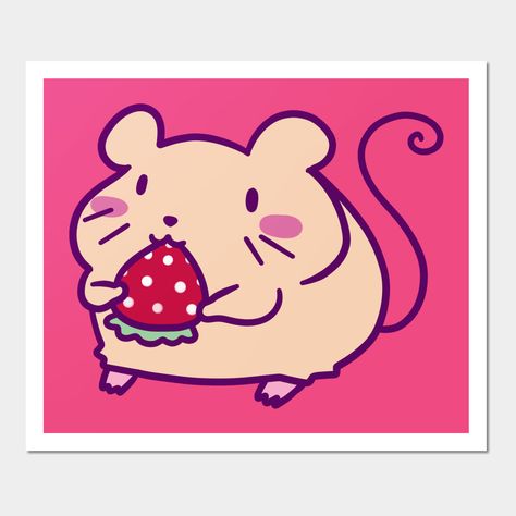 A cute sticker of a mouse eating a strawberry. -- Choose from our vast selection of art prints and posters to match with your desired size to make the perfect print or poster. Pick your favorite: Movies, TV Shows, Art, and so much more! Available in mini, small, medium, large, and extra-large depending on the design. For men, women, and children. Perfect for decoration. Holding Strawberry, Mouse Eating, Strawberry Mouse, Strawberry Drawing, Strawberry Cookie, Mouse Wall, Strawberry Cookies, Best Pillow, Kids Magnets