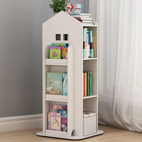 Castle Display, Rotating Bookshelf, Tidy Bedroom, Album Storage, Display Bookcase, Bookshelf Organization, Wooden Bookcase, Large Shelves, Bookshelves Kids