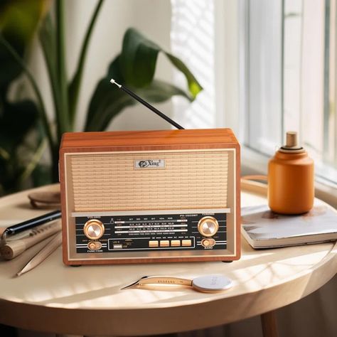 Topteng Vintage Decorative Radio | Wayfair Bluetooth Record Player, Record Player Stand, Vintage Record Player, Les Sons, Radio Vintage, Retro Radio, Vintage Radios, Old Radios, Vintage Radio