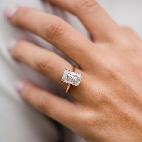 The Stella Ring - East West Gem Co East West Gem Co, Crisscut Diamond, Solitaire Engagement Ring Cathedral, Measure Ring Size, Types Of Diamonds, Moissanite Jewelry, Expensive Jewelry, Diamond Education, Rose Gold Engagement